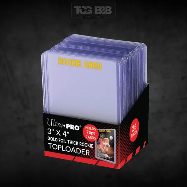 Ultra Pro Toploader 3" X 4" 75PT Rookie Gold Thick (25 Pieces)