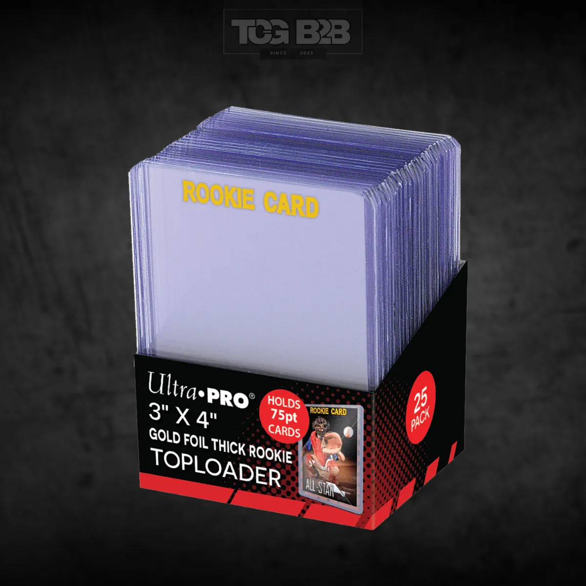 Ultra Pro Toploader 3" X 4" 75PT Rookie Gold Thick (25 Pieces)